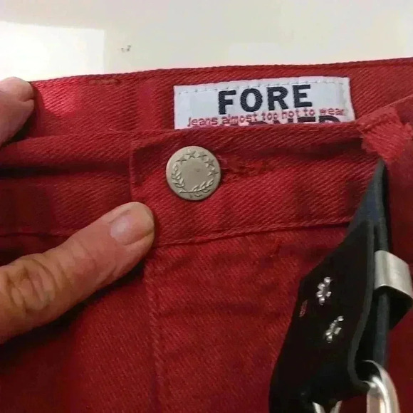 " FORE WARNED‎ " Ladies vintage 100% cotton red shorts sz 8 - Picture 8 of 9